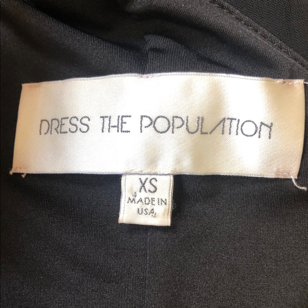 Dress The Population One Shoulder Mini Dress Mesh‎ Black Gold Size XS - Picture 6 of 8